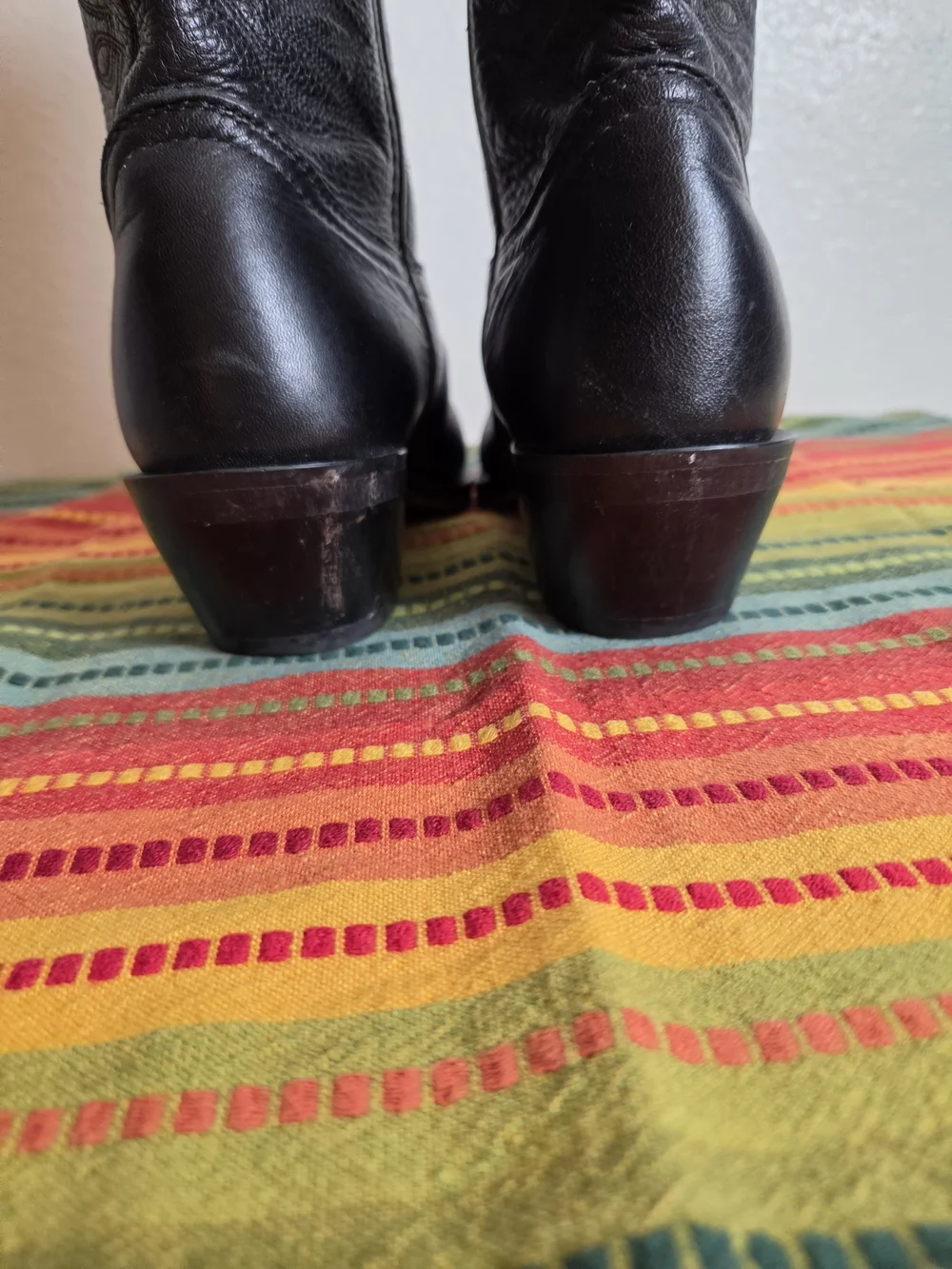 Durango Black Western Women's Boots with Stitched Leather Lining Silver Boot Tip